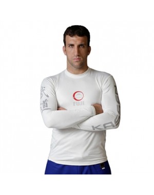 рашгард для ММА и джиу джитсу Fuji Sports Kassen Long Sleeve Rashguard White #4000
