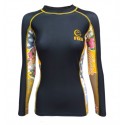 Fuji Sports Women's Kimono Rash Guard Black/Gold #2507