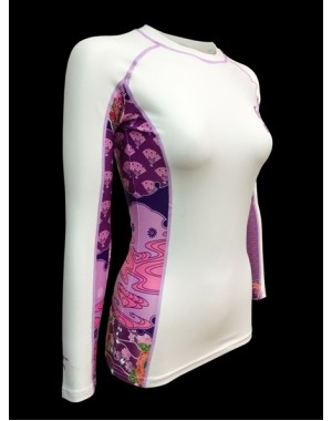 женский рашгард Fuji Sports Women's Kimono Rash Guard White/Pink #2506